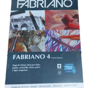 Block Fabriano 4 Textura Rugosa 25 X 35 Cm 160 Grs 24 Hoja Trazo Imagen