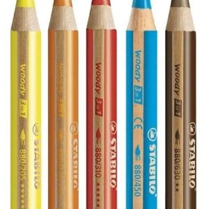Lapices Stabilo Woody 3 En 1 Set Naturaleza X 5 Colores