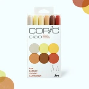 Marcadores Copic Ciao 6 Unidades Doble Punta Tinta Alcohol Ilustración Cabello