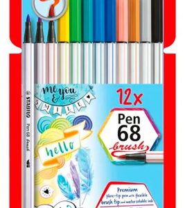 Marcadores Punta Pincel Stabilo Pen 68 Brushpen 12 Unidades
