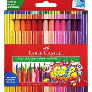 Set De Marcadores Plumones Faber Castell Grip Colour Marker X 30 Colores