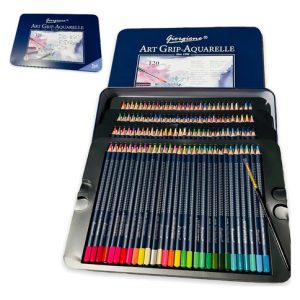 Lápices Acuarelables Giorgione 120 Colores Triangulares Estuche Metálico
