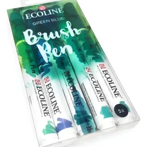 Ecoline Brush Pen Marcador Set X 5 Unidades Verdes Azul