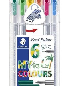 Marcadores Staedtler Triplus 334 0.3 Mm X 6 Colores Tropical