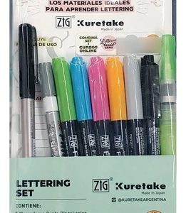 Lettering Set Kuretake 9 Piezas
