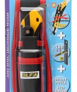 Cutter Olfa L5 Heavy Grip + Funda + 5 Cuchillas Lbb Black