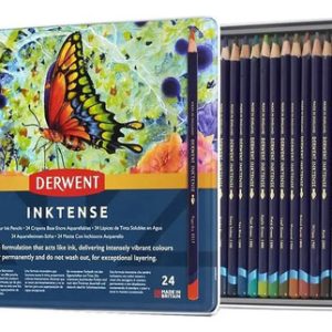 Lápices De Color Inktense Derwent 24 Unidades Acuarelables Lata