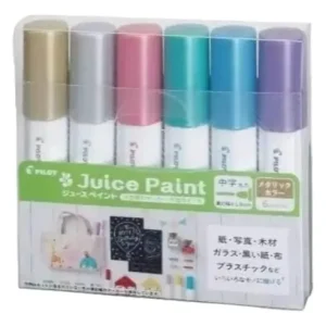 Marcadores Pilot Juice Paint Metálicos De 1.4 Mm, Set De 6 Colores