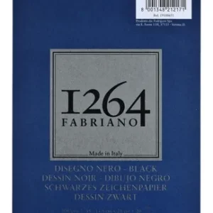 Block Fabriano 1264 Black A4 Anillado 200 Grs 40 Hjs