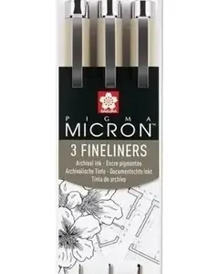 Sakura Pigma Micron 3 Microfibras Negras Set