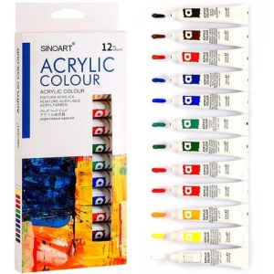 Acrilicos Pomo Set X 12 Colores Sinoart 12 Ml