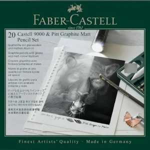 Estuche Metal De Pitt Graphite Matt Y Faber Castell 9000 X20 Color Del Trazo Negro
