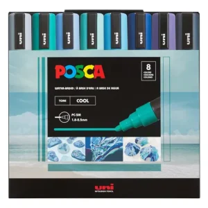 Set Marcadores Posca Cool Pc-5m Punta Gruesa Lavable X8 Colores