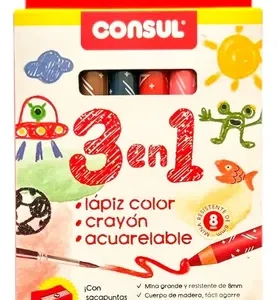 Lapices De Color Consul 3en1 8mm X 8