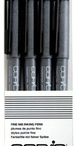 Rotuladores Copic Multiliner Set A 4 Unidades Punta Fina Negro