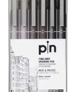 Estilografo Uni Pin-200 Gris-negro Set X 6