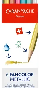 Caran Dache Lapices Colores Metalicos X 6