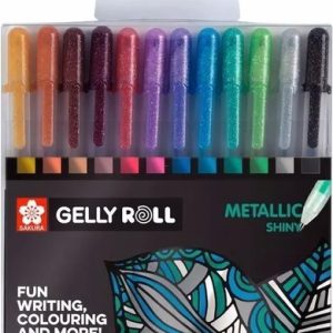 Set Sakura Gelly Roll Metalico Shiny X 12 Roller