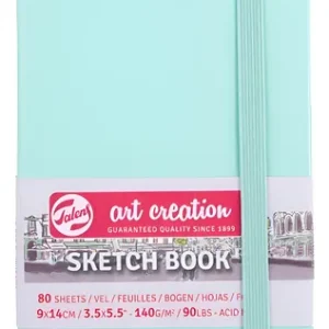 Cuaderno Sketch Art Verde Menta 140 Grs 9 X 14 Cm 80 Hs.