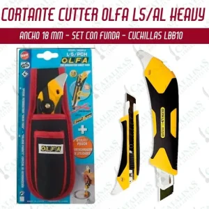 Cutter Olfa L5 Heavy Grip + Funda + 5 Cuchillas Lbb Black