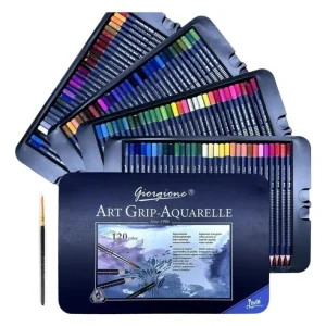 Lapices Acuarelables X 120 Colores Giorgione Lata Metalica