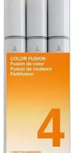 Copic Marcadores Doble Punta Fusion 4 Alcohol Pincel Chanfle 3uds