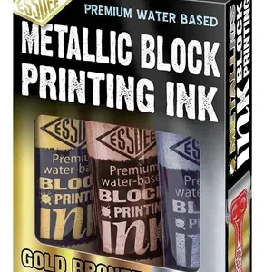 Tintas Xilografia Set 3 Colores Metalicos Al Agua Essdee