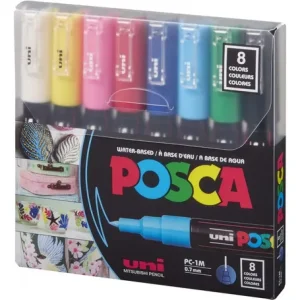 Uni Posca Marcador Pc-1m Set X 8 Colores Clasicos