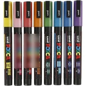 Marcador Uni Posca Glitter Pc-3m X 8 Unidades Blister