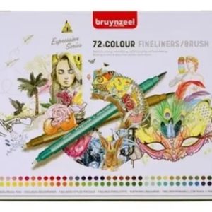Bruynzeel Marcadores Doble Punta Pincel Fina 72 Colores