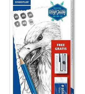 Staedtler Set Dibujo Lumograph 6 Lapices + Sacapunta + Goma