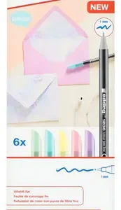 Marcadores Punta Fibra Fina Edding Set 6 Tonos Pastel Multicolor