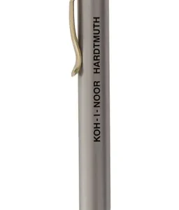 Portaminas Koh-i-noor Metal 5.6mm Botón Grafito Recargable Clip Plateado
