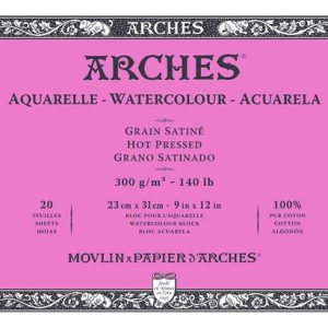 Block Acuarela 23x31 Cm 20 Hs 300 Grs Satinado Canson Arches