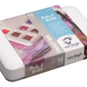 Van Gogh X12 Pocket Box Violetas Rosas Acuarela Profesional Estuche