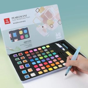 Set Acuarelas 60 Colores Giorgione Lata Incluye 12 Perladas