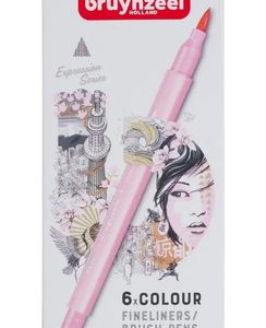 Bruynzeel Marcadores Tokyo Punta Pincel Y Fina X 6 Colores