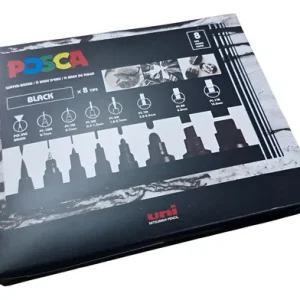Set Marcadores Negros 8 Puntas Posca All Black