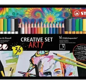 Set Lapices Y Marcadores Stabilo Creative Lata X 36 Piezas