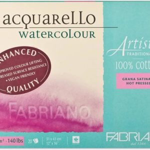 Block Fabriano Acquarello Gr. Satinado 300 Gr 26 X36 Cm 20 H