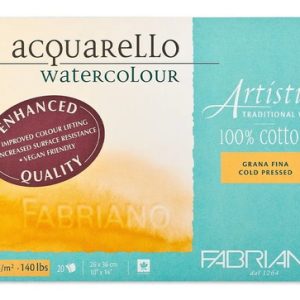 Block Fabriano Acquarello Gr. Fino 300 Grs 26 X 36 Cm 20 H